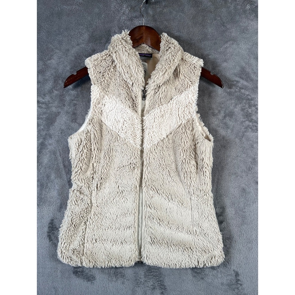 Patagonia Vest Womens XS Pelage Fleece Fur in Bleached Stone  Activewear Poly